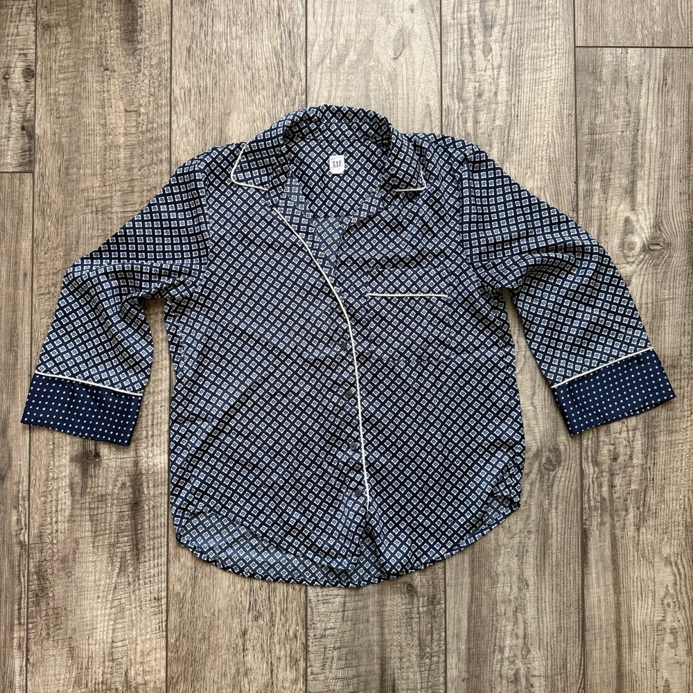GAP pajama style satin blouse